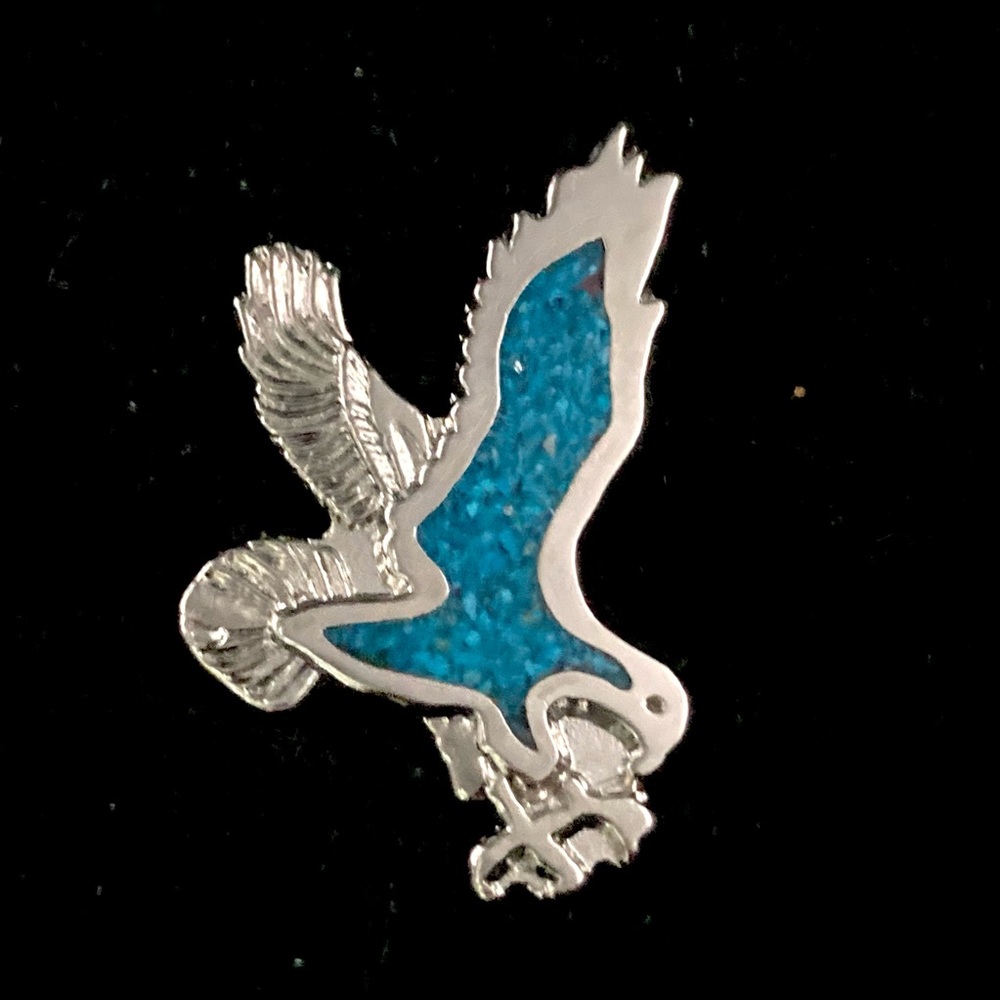 Vintage Southwestern Enamel Eagle Lapel Pin
